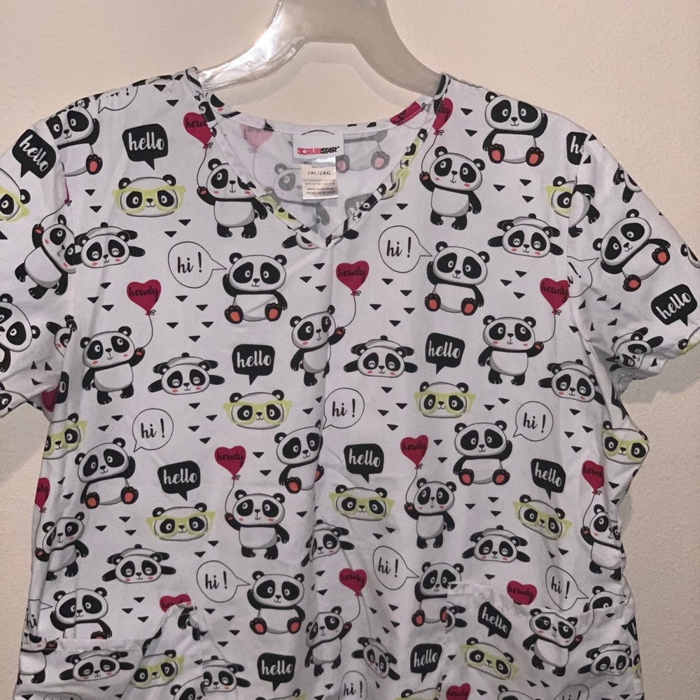 Panda scrub top